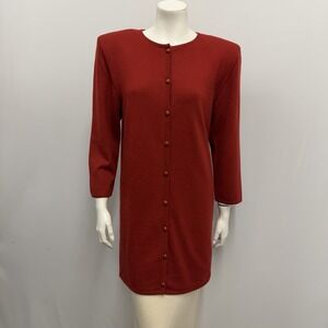 Vintage Isabel Canovas 90% Cashmere & 10% Lambswool Long Cardigan Brick Red L M